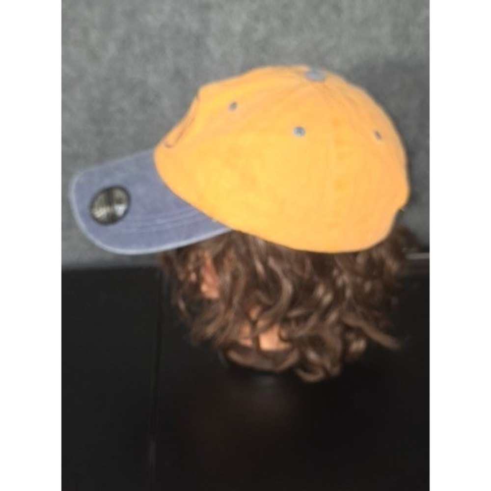 Time in Fashion NN Logo Baseball Cap Orange Blue Two Tone Adjustable Dad Hat - Picture 8 of 11